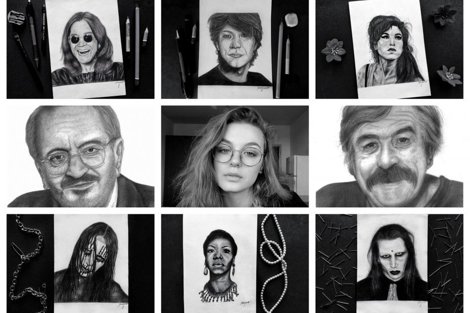 Ilustračný obrázok k článku Ozzy Osbourne, Marilyn Mason či Satinský: Natália kreslí pôsobivé portréty osobností, FOTO
